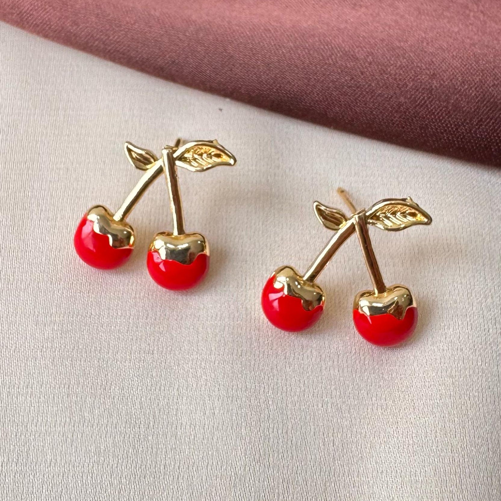 TFC Berry Luxe Gold Plated Stud Earrings