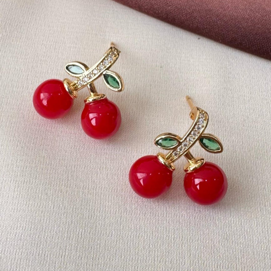 TFC Berry Blush Gold Plated Stud Earrings
