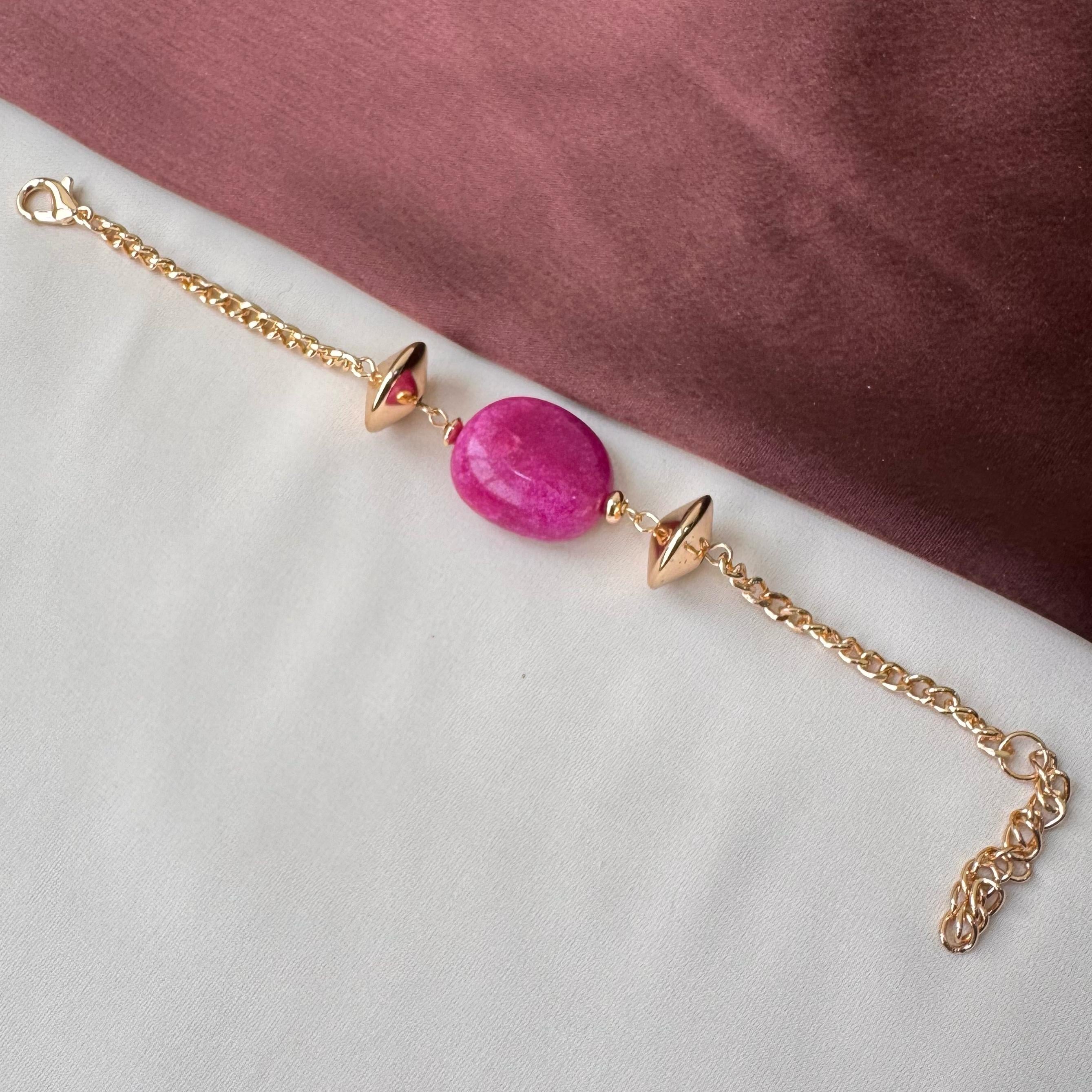 TFC Blush Rock Gold Plated Adjustable Bracelet