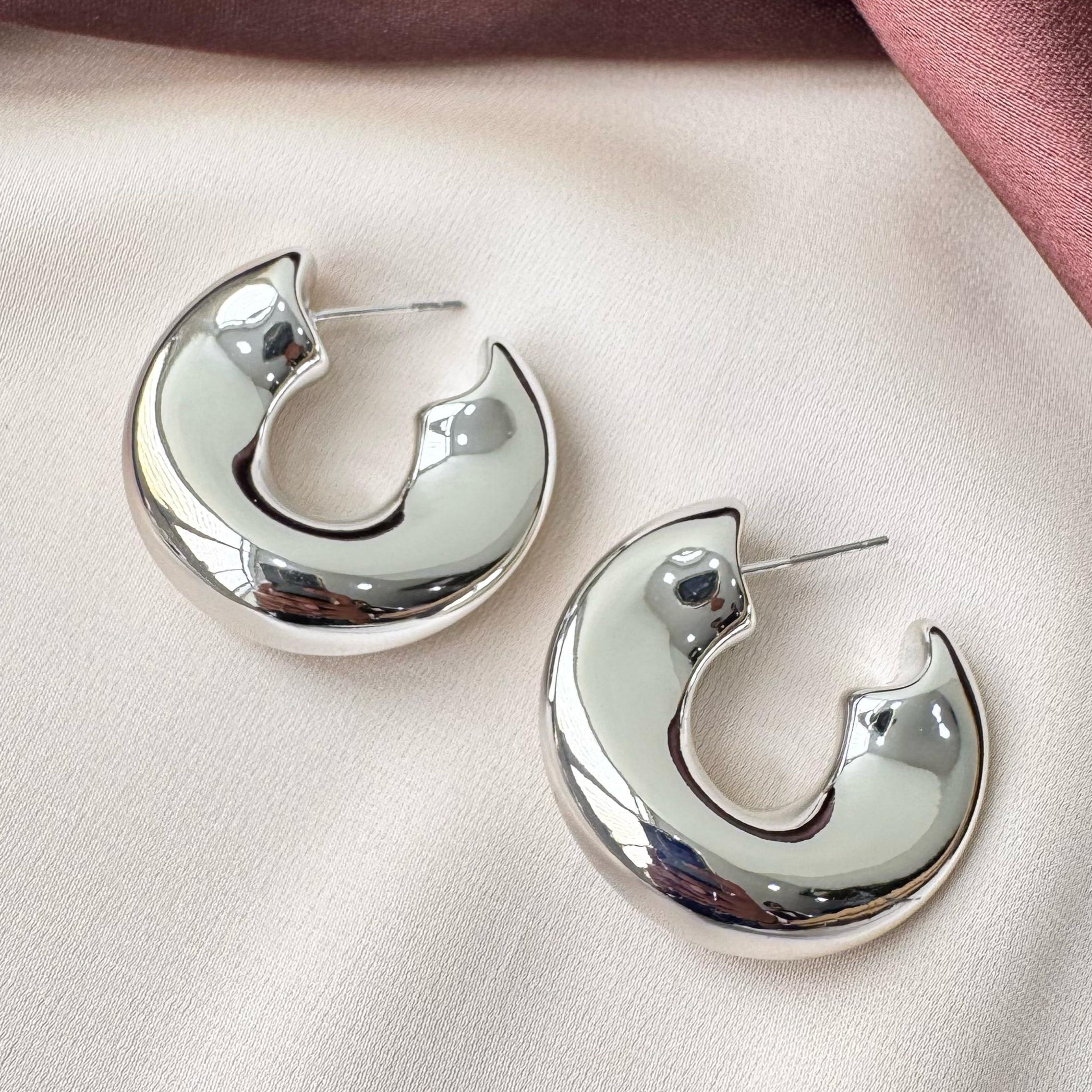 TFC C Type Hollo Silver Plated Earring