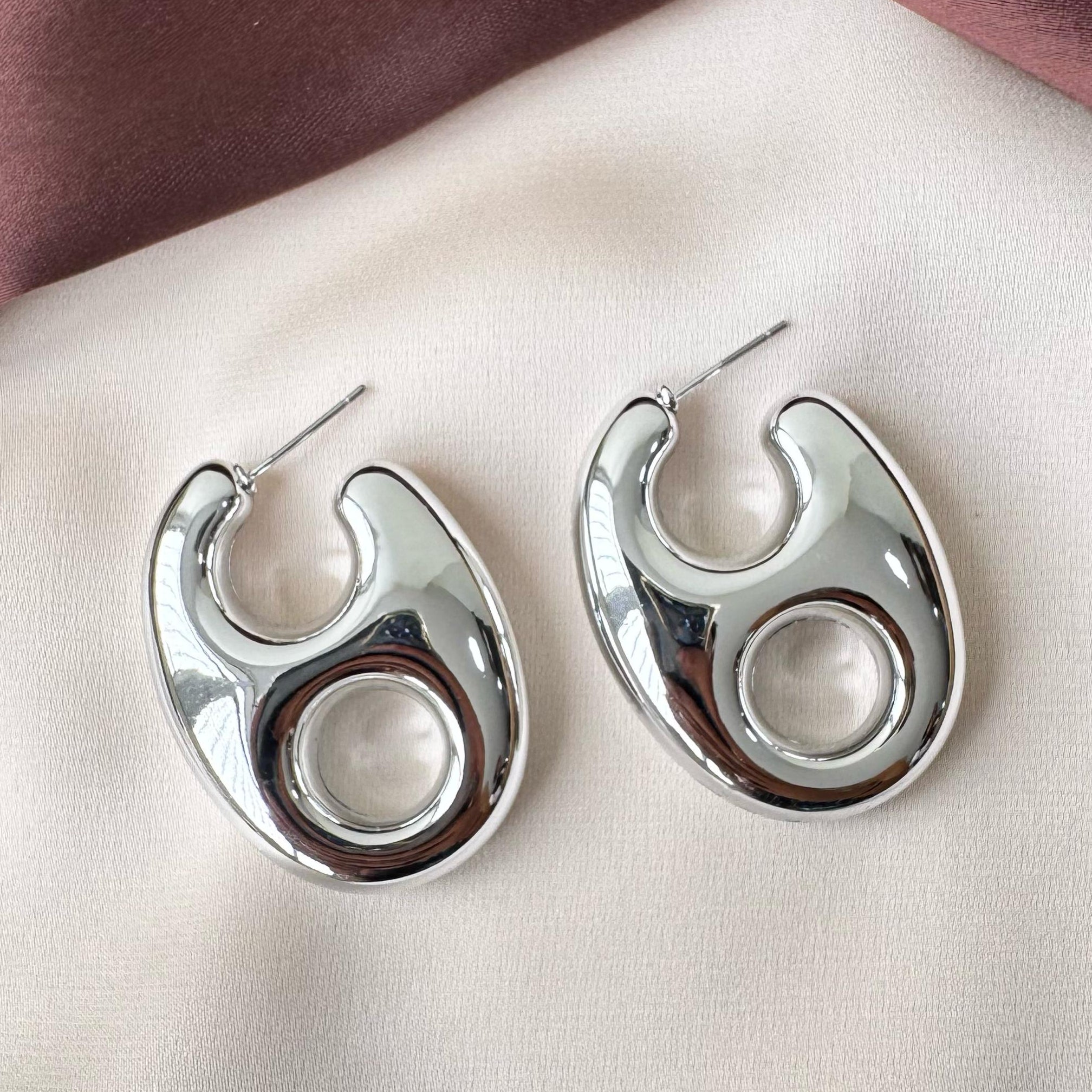 TFC Urban Hollow Silver Plated Earrings