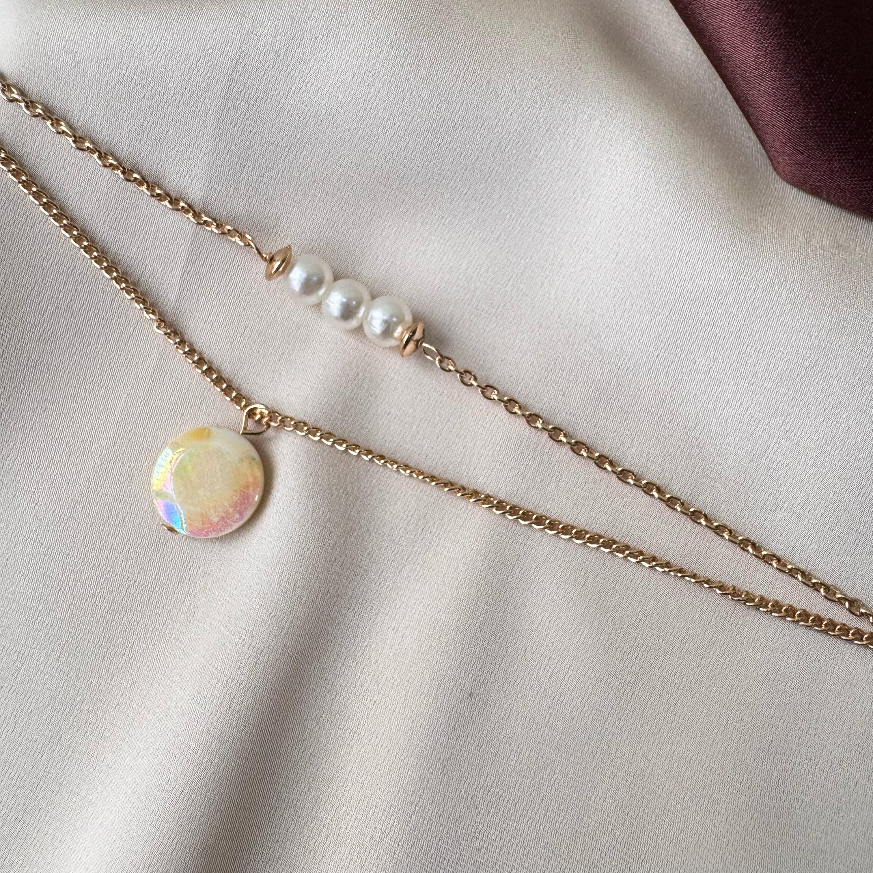 TFC Pearl Coin Gold Plated Bracelet