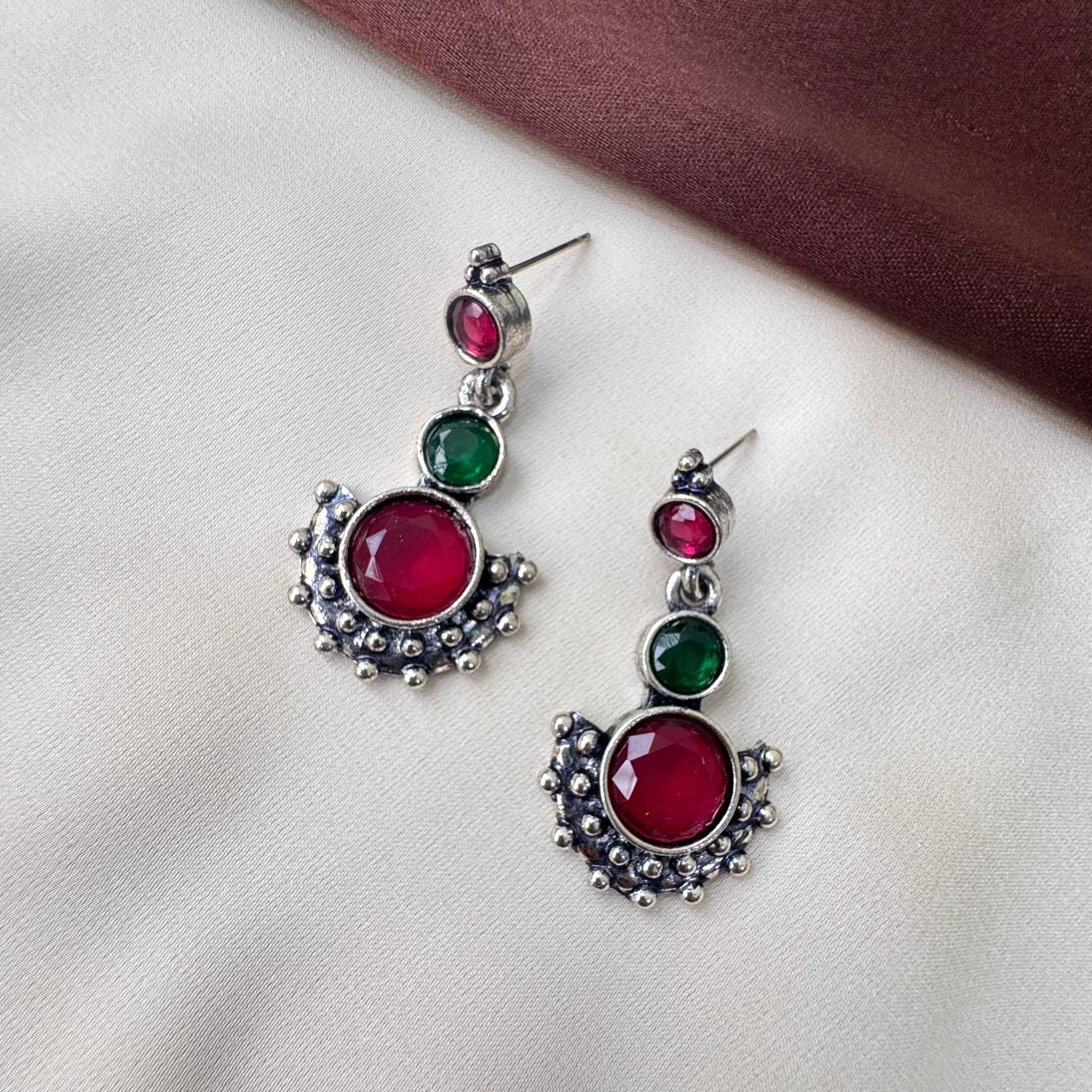 TFC Rani Green Oxidised Earring