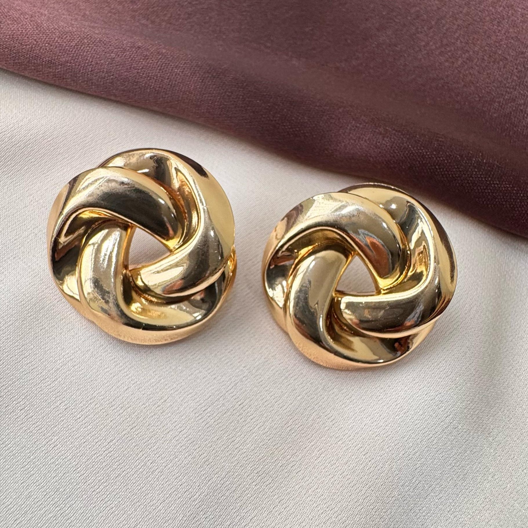 TFC Double Bun Gold Plated Earrings