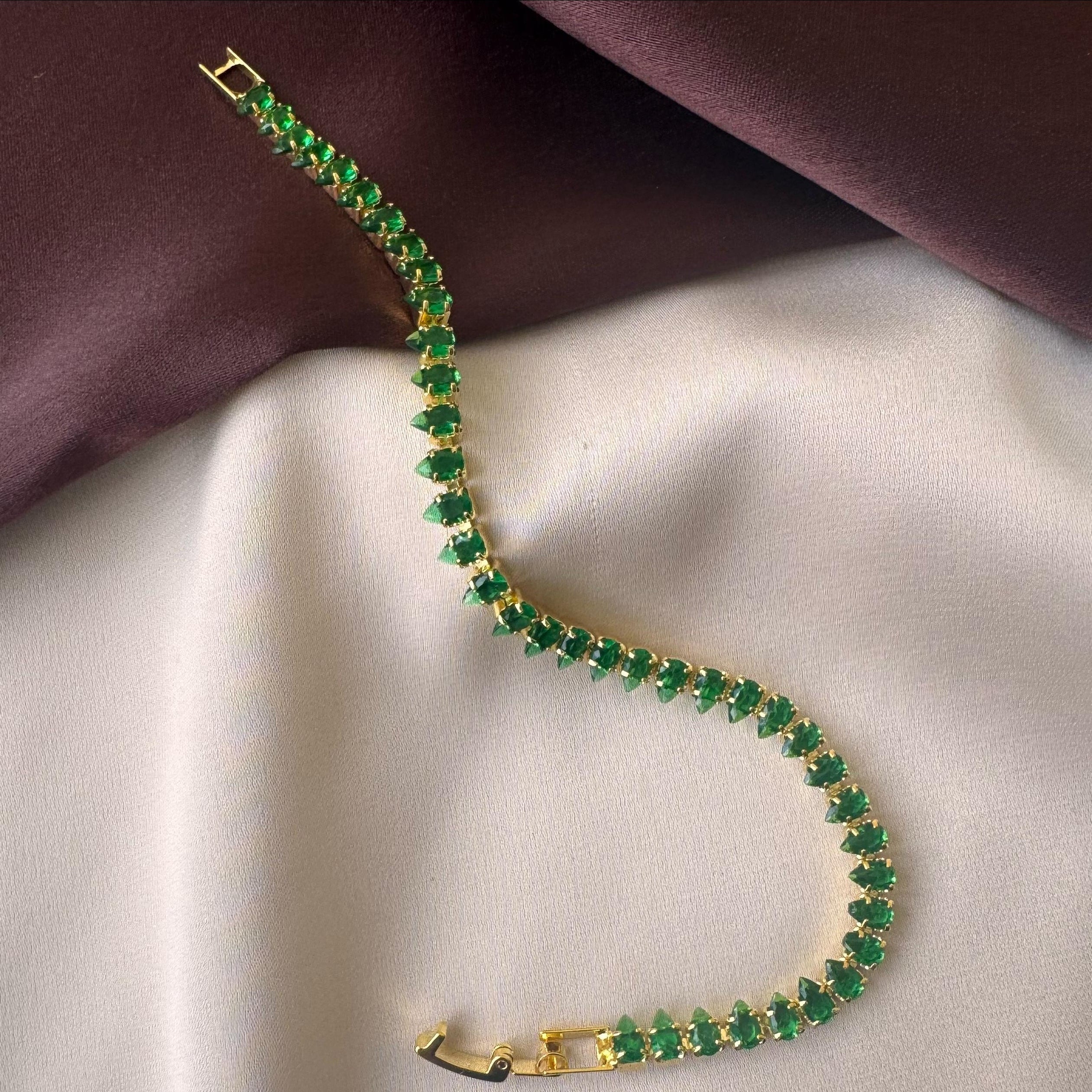 TFC Tiarra Trail Green Gold Plated Bracelet