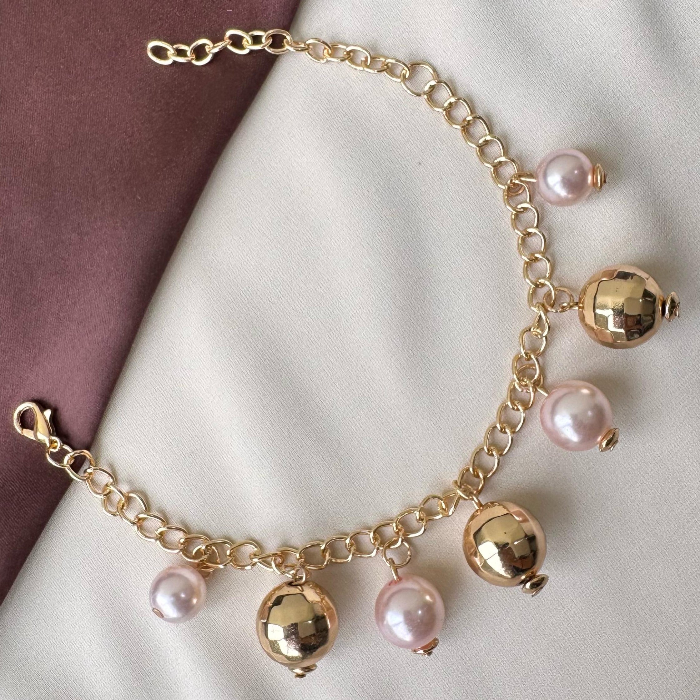 TFC Blush Royal Charm Gold Plated Bracelet