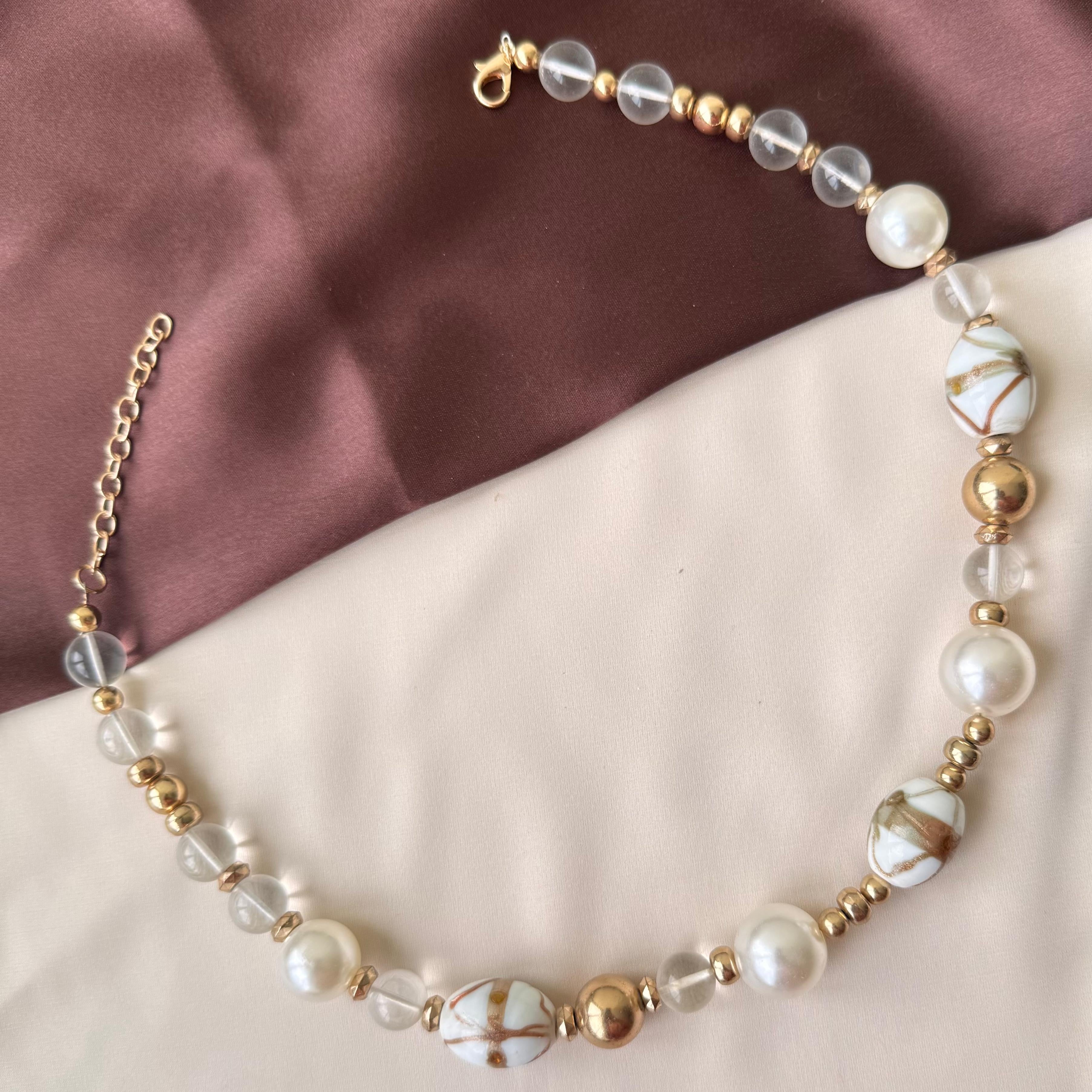 TFC Texture pearl Gold Plated Neckalce