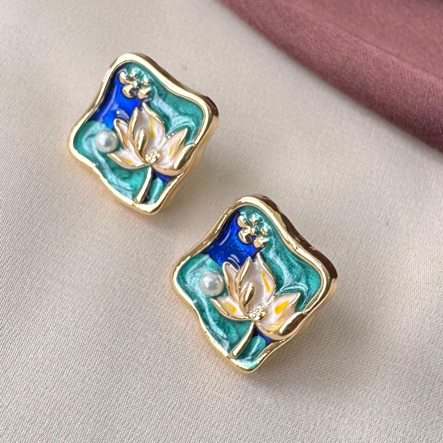 TFC Sea Garden Gold Plated Stud Earrings