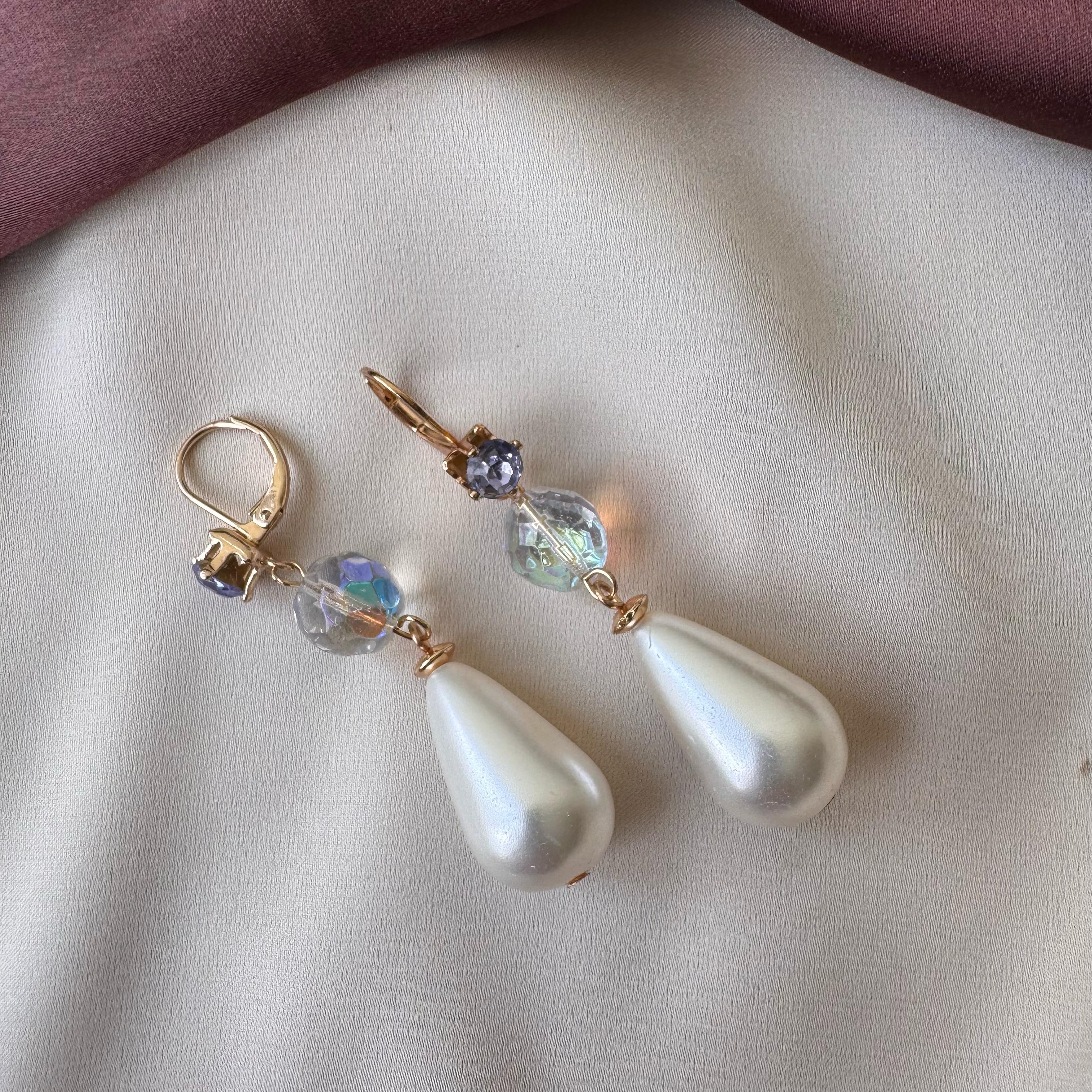 TFC Pearl Drop Gold Plated Dangler Earrings