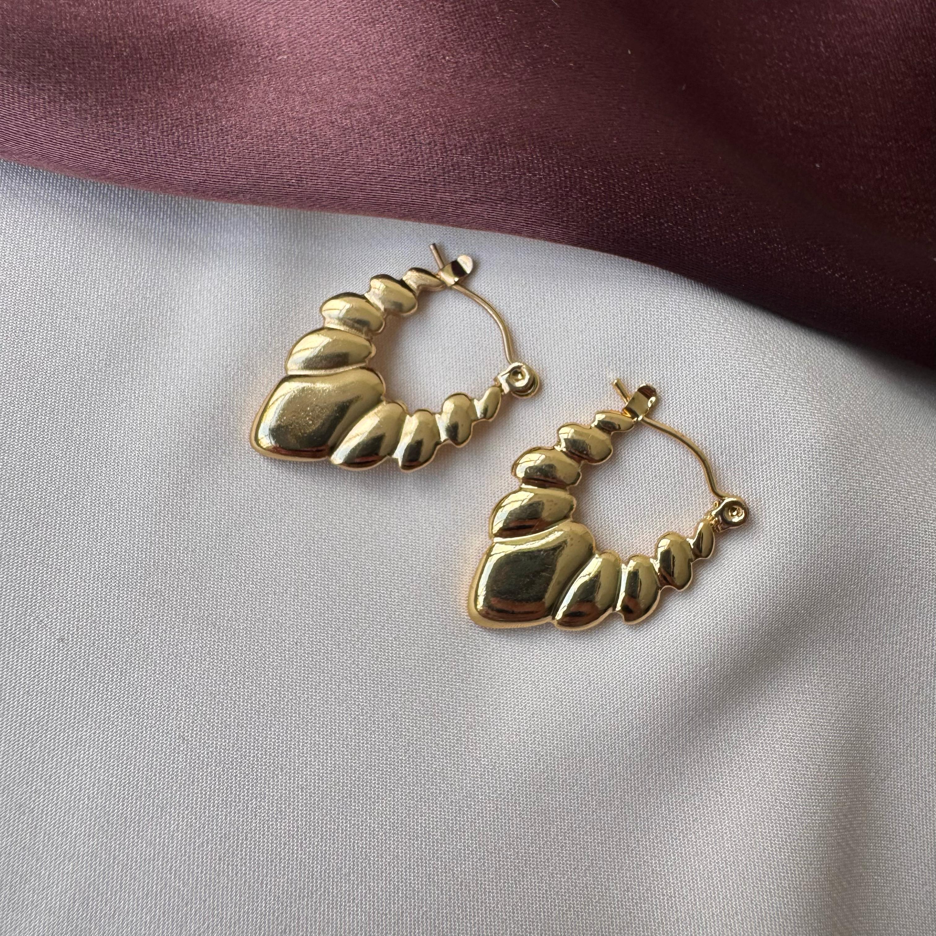 TFC Trendy Gold Plated Hoop Earrings