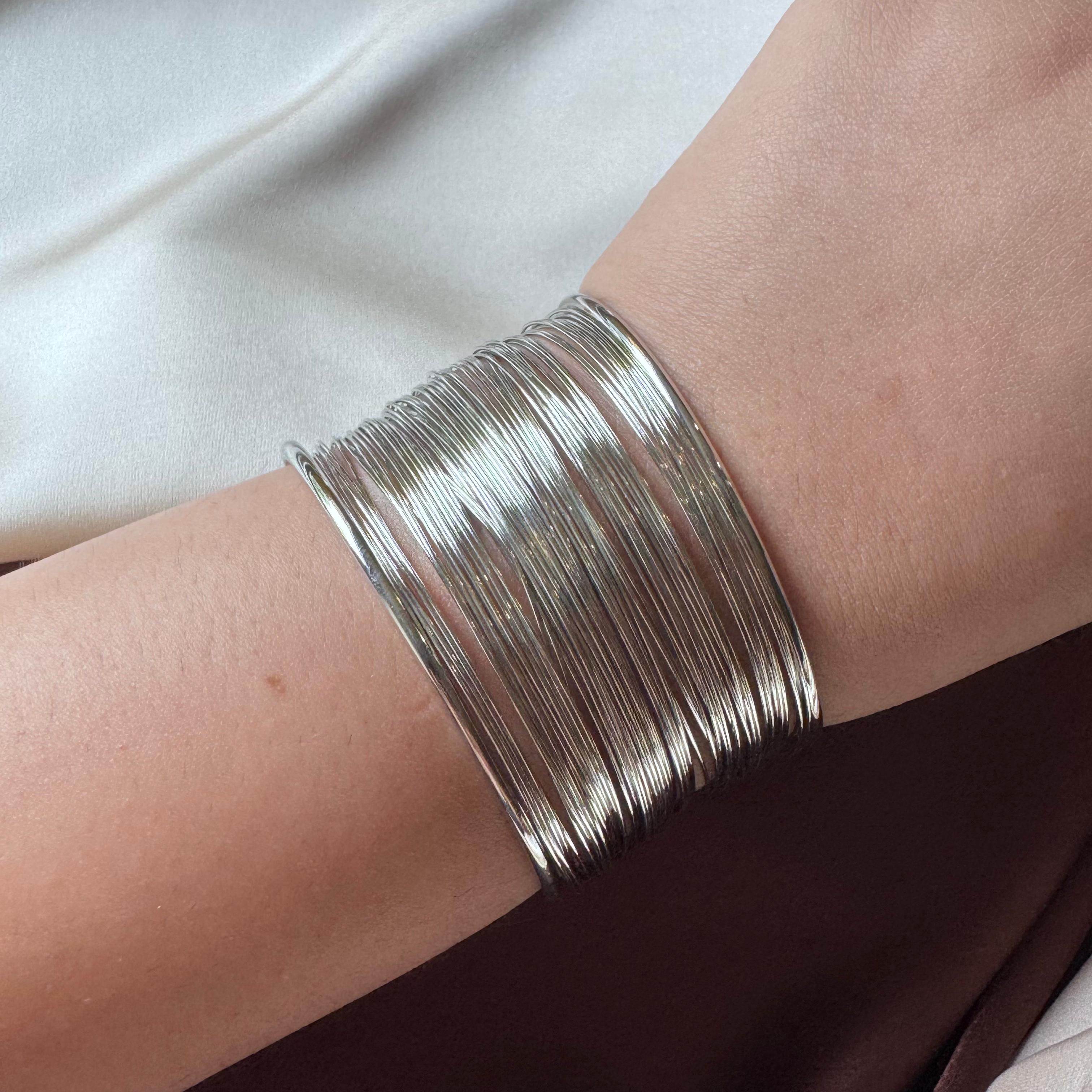 TFC Adjustable Mini Classic Silver Plated Cuff Bracelet