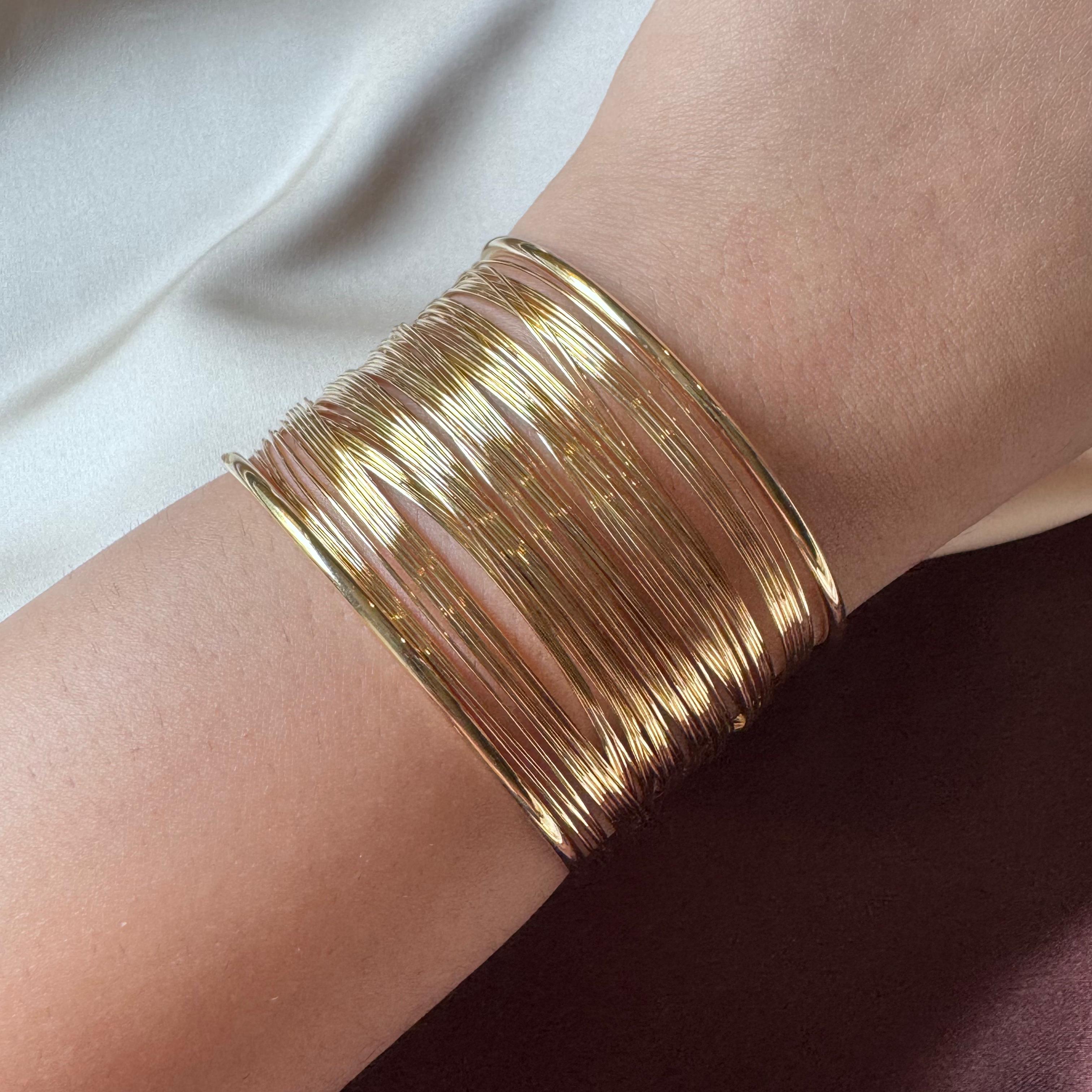 TFC Adjustable Mini Classic Gold Plated Cuff Bracelet