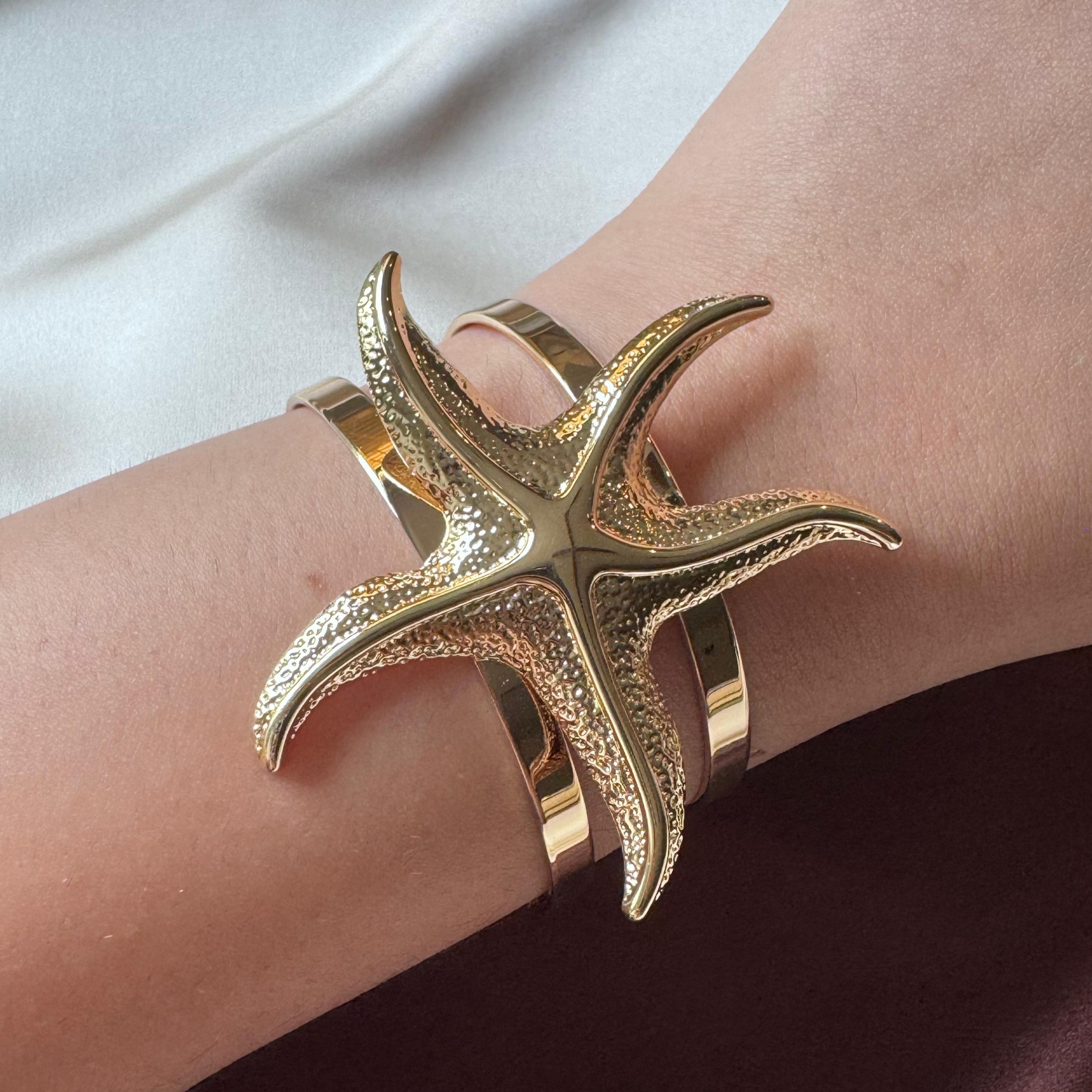 TFC Adjustable Star Gold Plated Cuff Bracelet