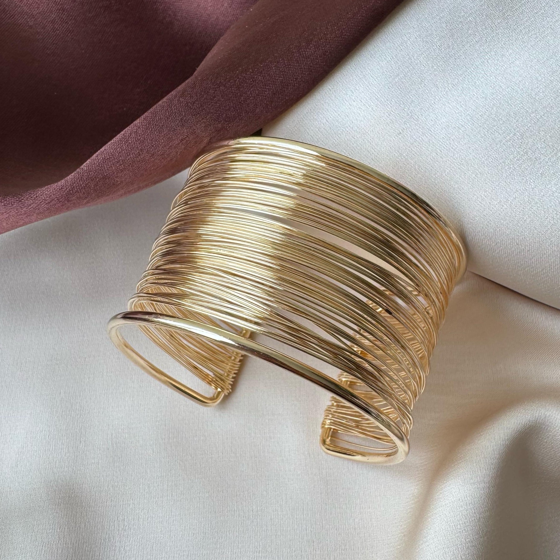 TFC Adjustable Mini Classic Gold Plated Cuff Bracelet