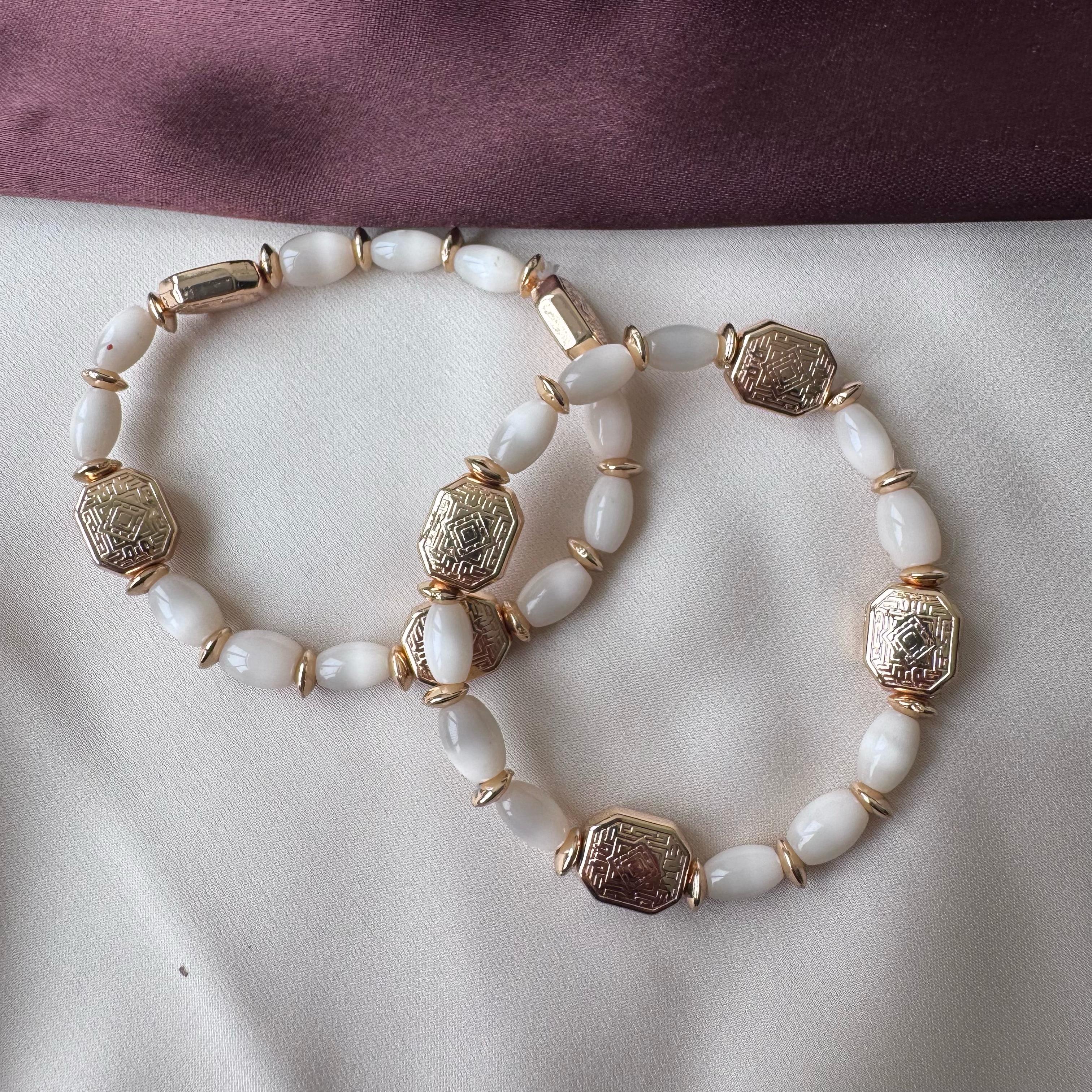 TFC White Shine Gold Plated Bracelet (set of 2)