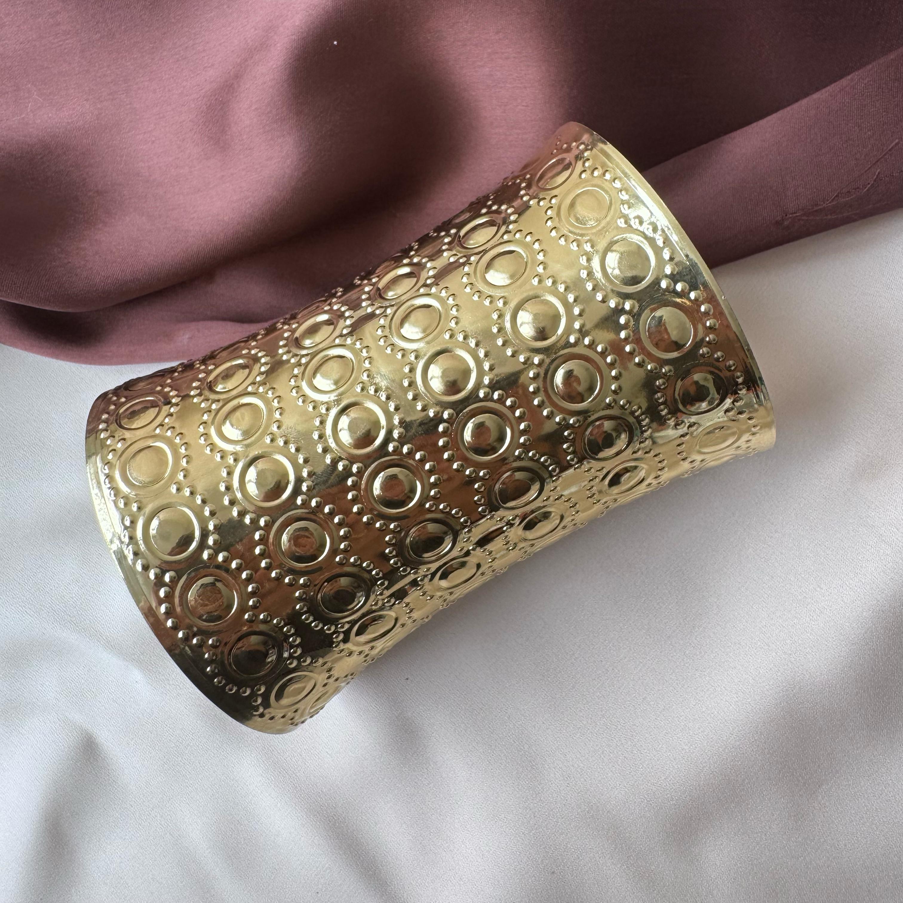 TFC Adjustable Circle Design Gold Plated Cuff Bracelet