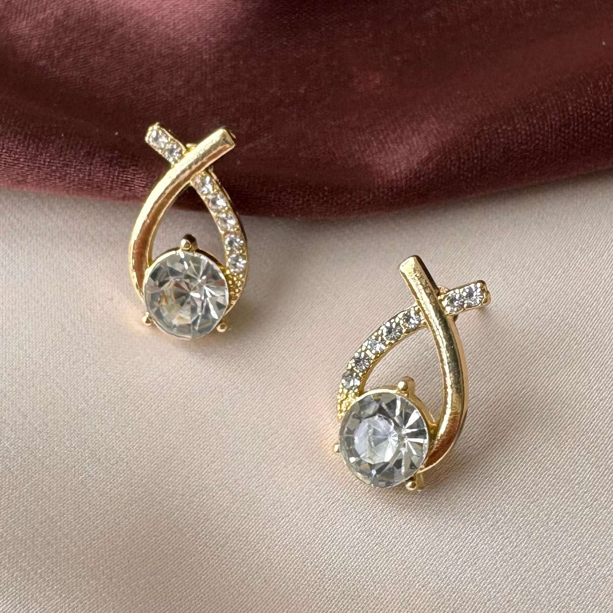 TFC Diamond Gold Plated Stud Earrings
