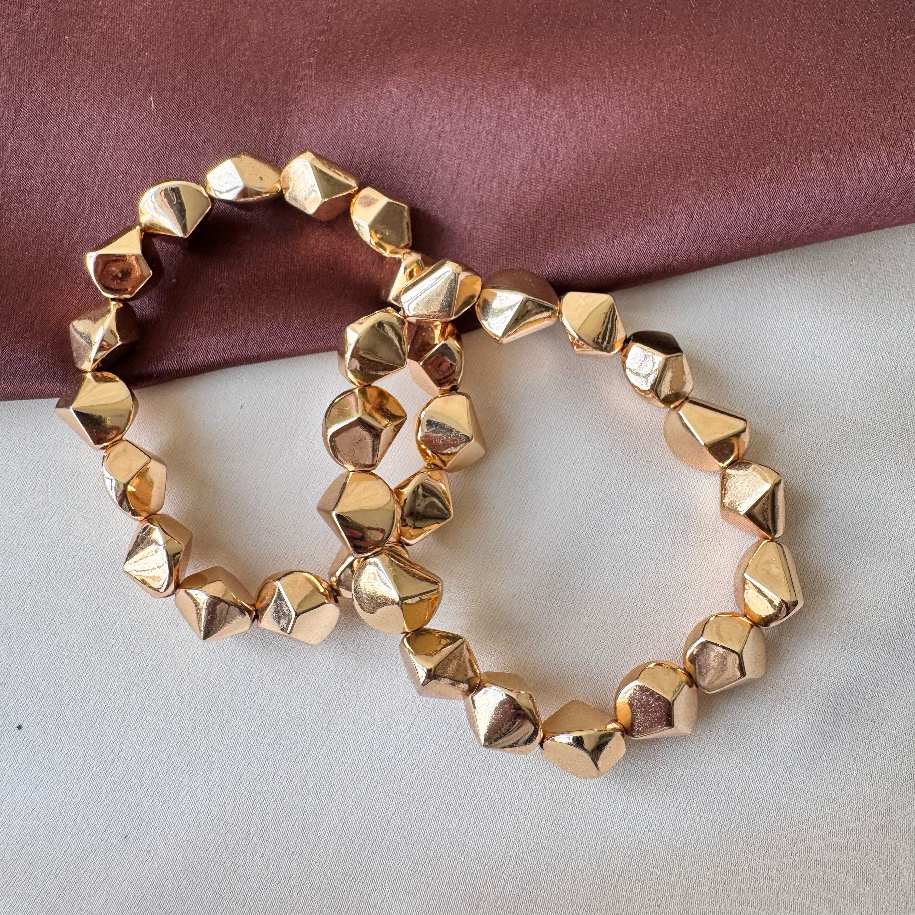 TFC Cone Gold Plated Bracelet (set of 2)