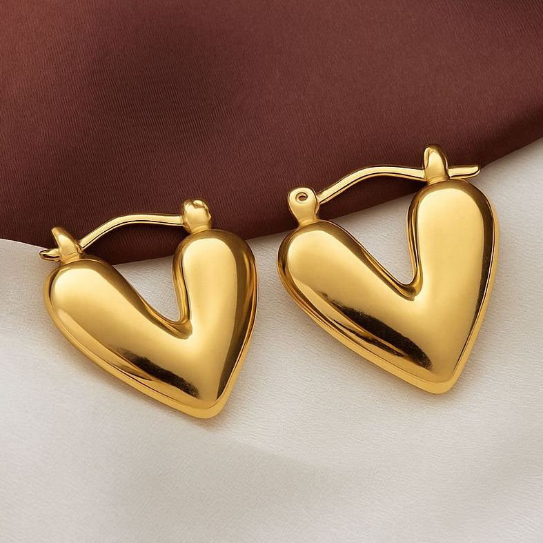 TFC Hearty Gold Plated Hoop Earrings