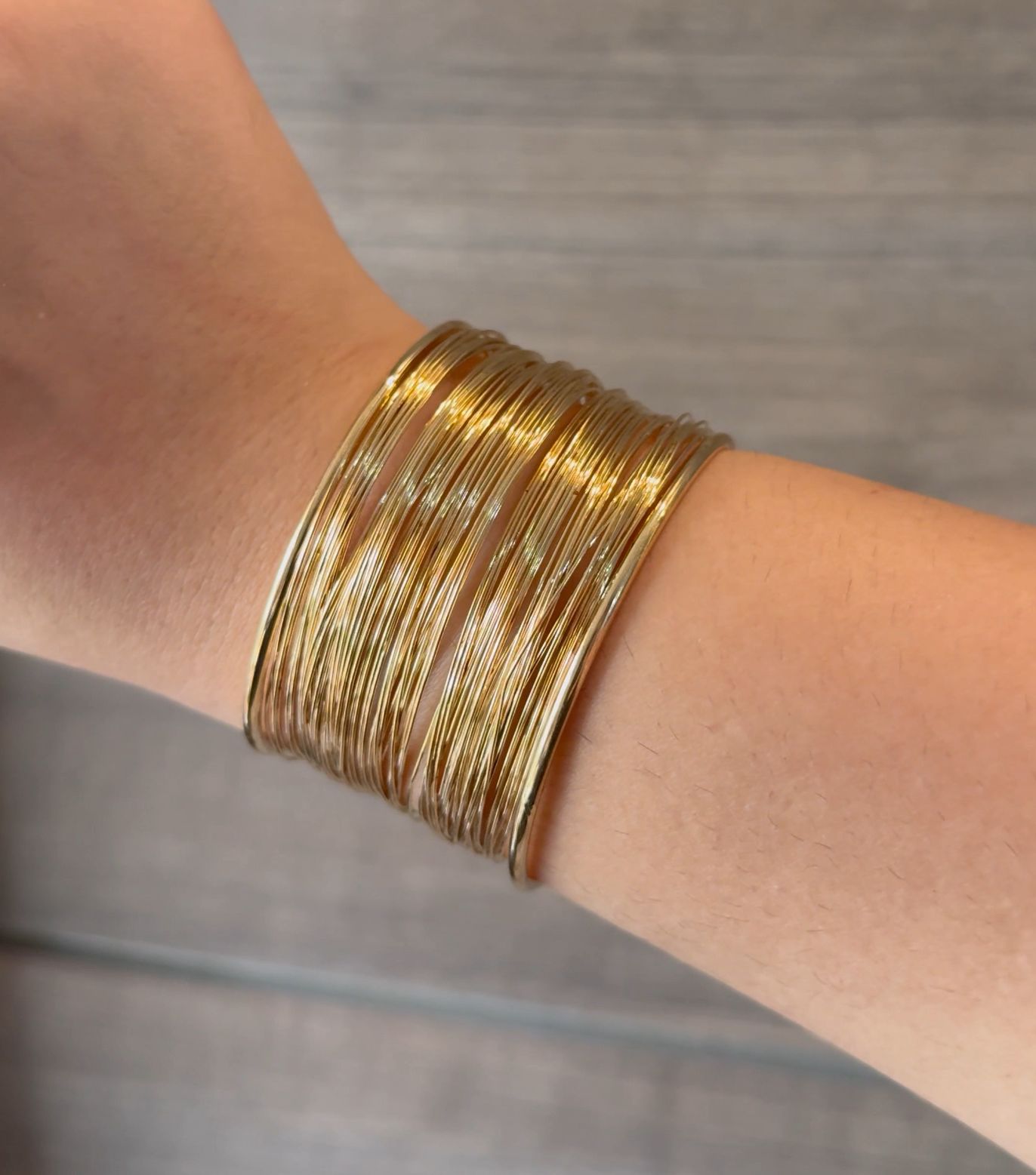 TFC Adjustable Mini Classic Gold Plated Cuff Bracelet