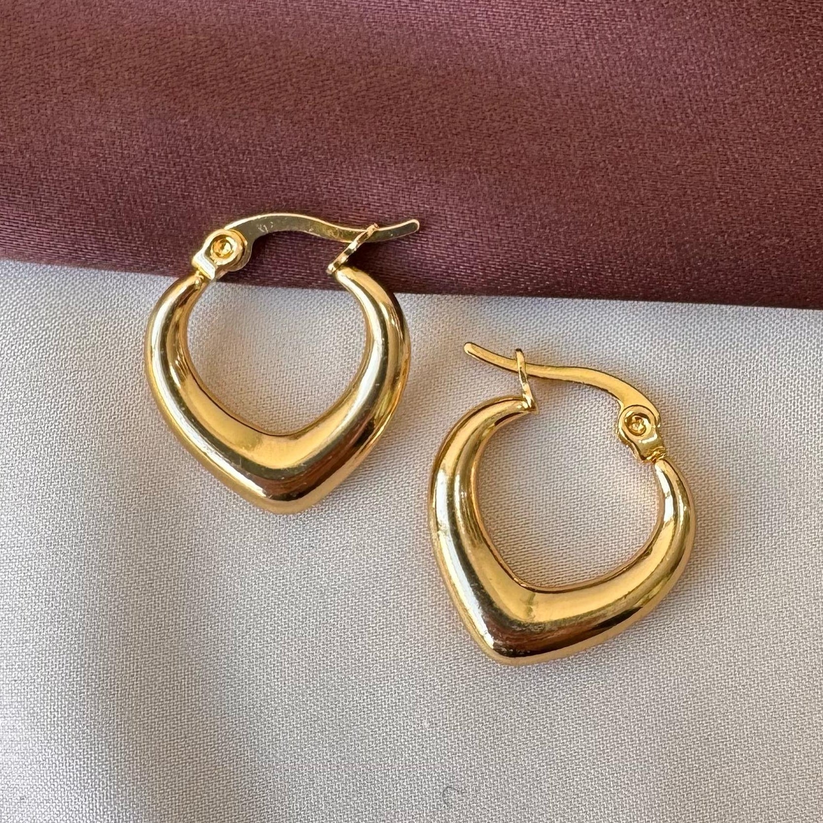 TFC Droppy Loop Gold Plated Hoop Earrings