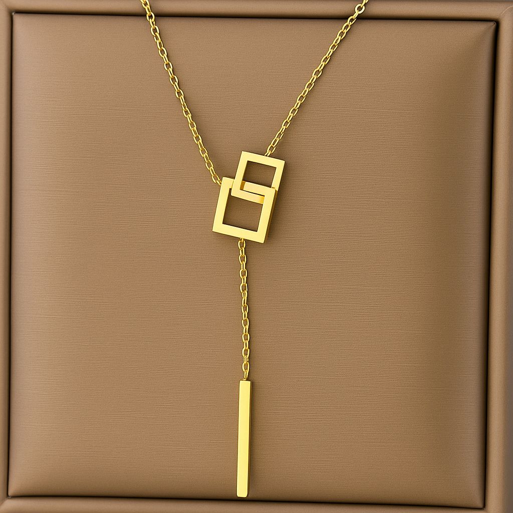 TFC Square Root Gold Plated Necklace