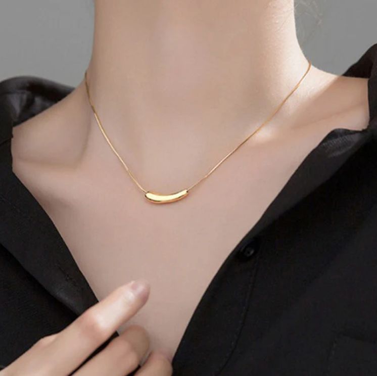 TFC Simple Slant Gold Plated Necklace