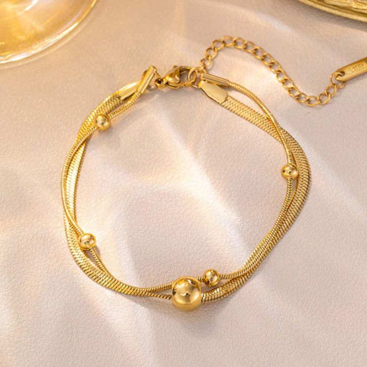 TFC Round Bead Gold Plated Bracelet