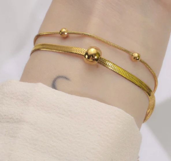 TFC Round Bead Gold Plated Bracelet