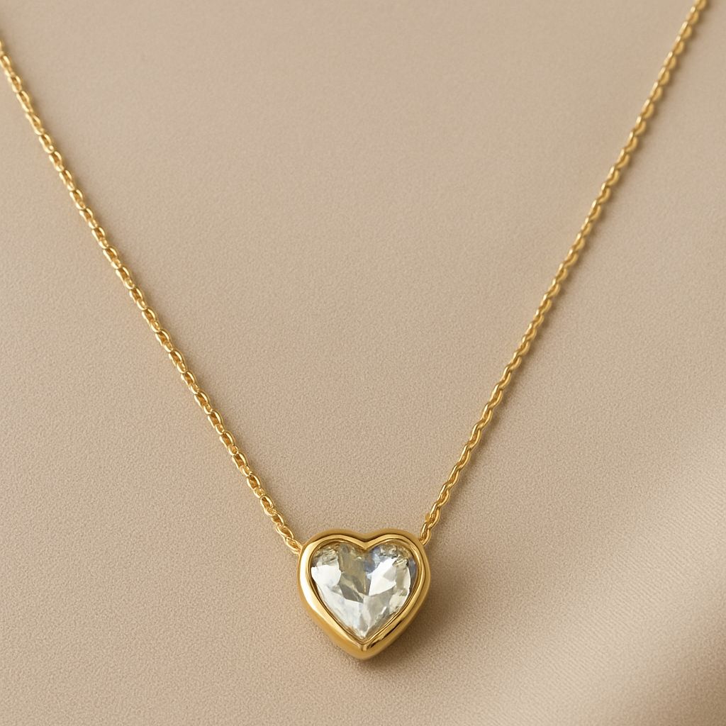 TFC Granite Heart Gold Plated Necklace