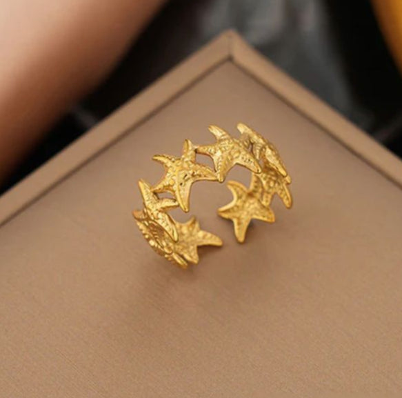 TFC Adjustable Mini Star Gold Plated Ring