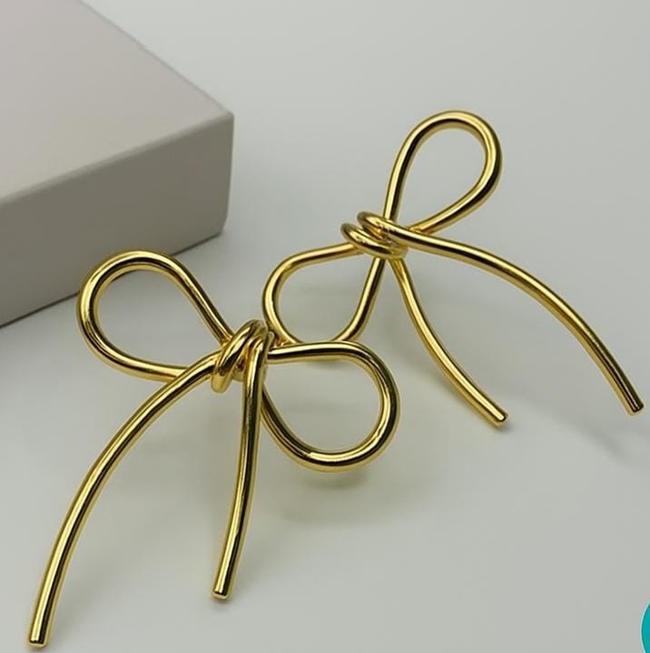 TFC Bowy Gold Plated Stud Earrings