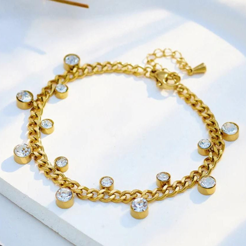 TFC Stone Gold Plated Chain Bracelet