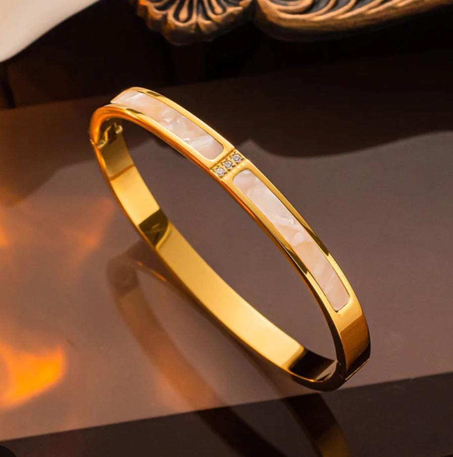 TFC Size 2.8 White Type Gold Plated Bracelet Bangle