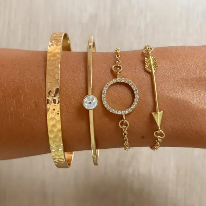 TFC Arrow Stone Rose Gold Plated Bracelet (Set of 4 )