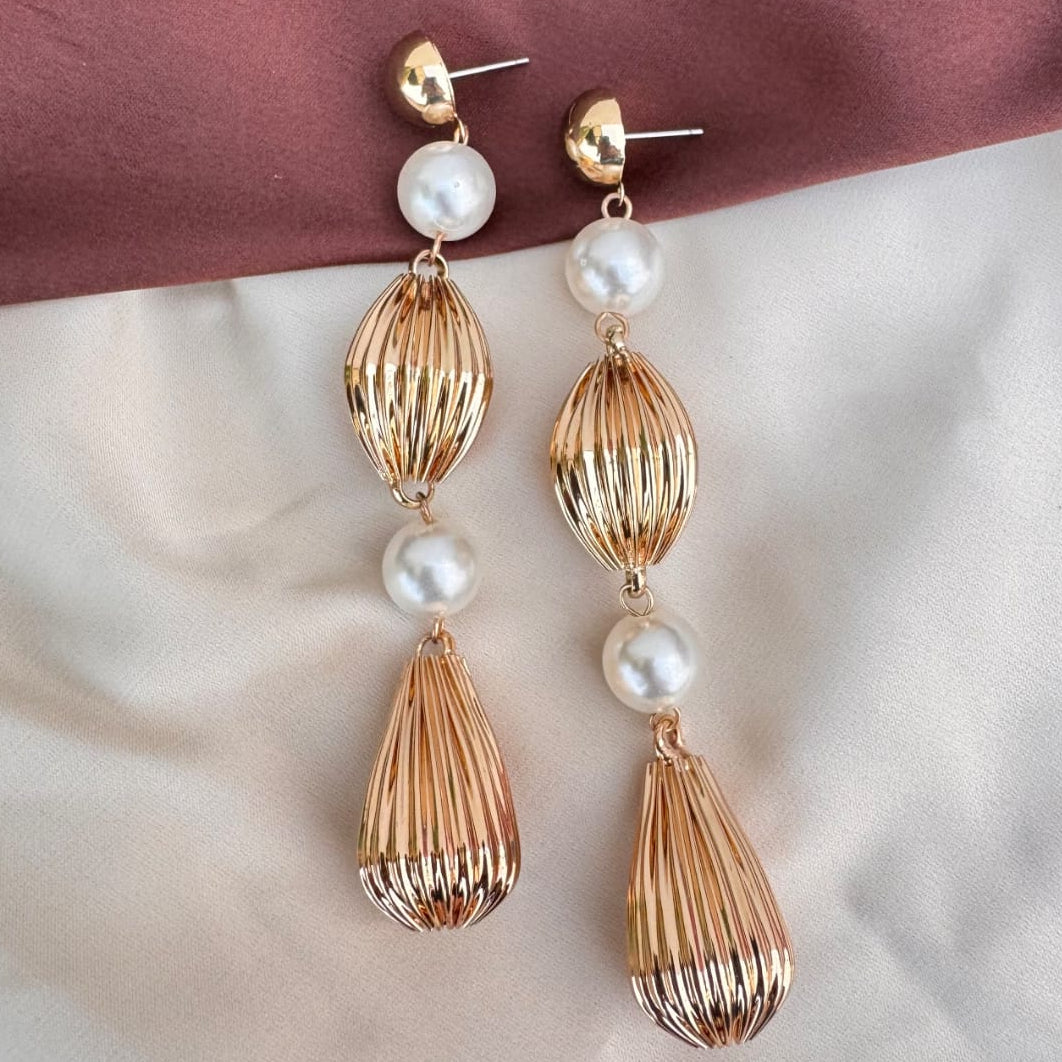 TFC Vortex Gold Plated Dangler Earrings