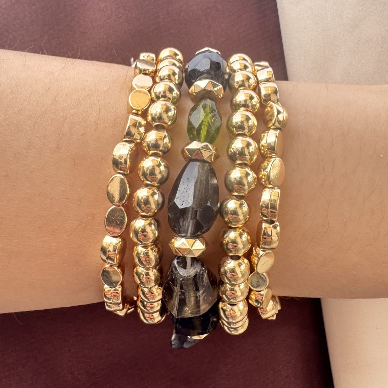 TFC Green Majesty Gold Plated Bracelet (set of 5)