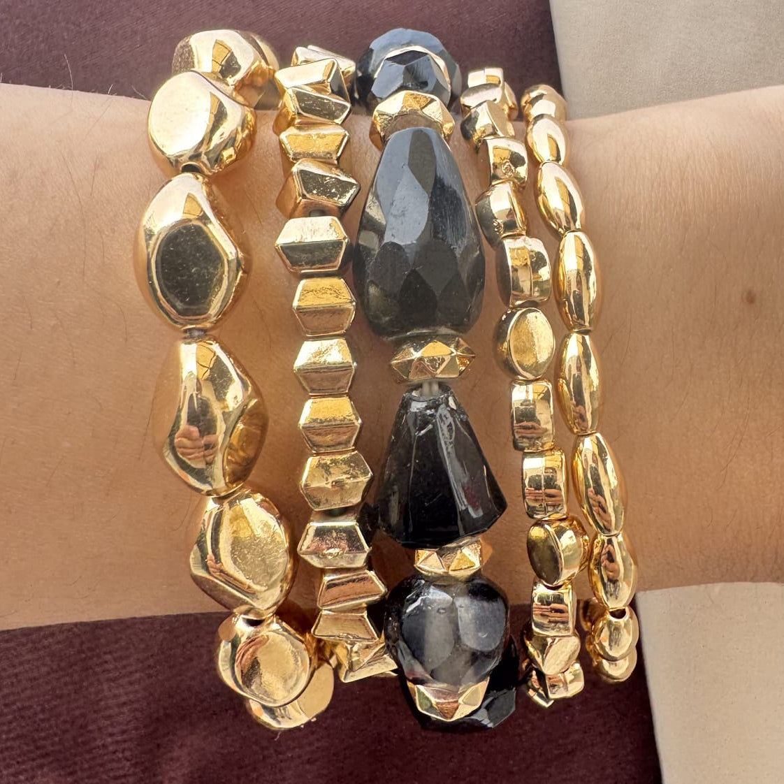 TFC Cluster Gold Plated Bracelet (set of 5)