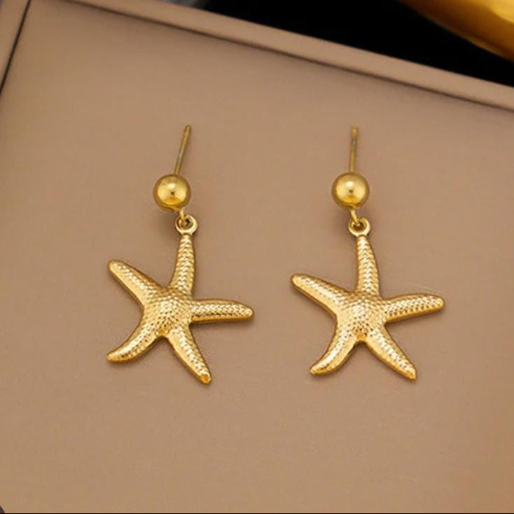 TFC Sea Star Gold Plated Dangler Earrings