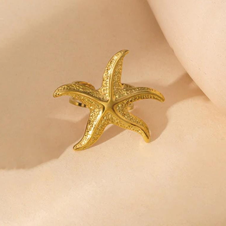 TFC Adjustable Sea Star Gold Plated Ring