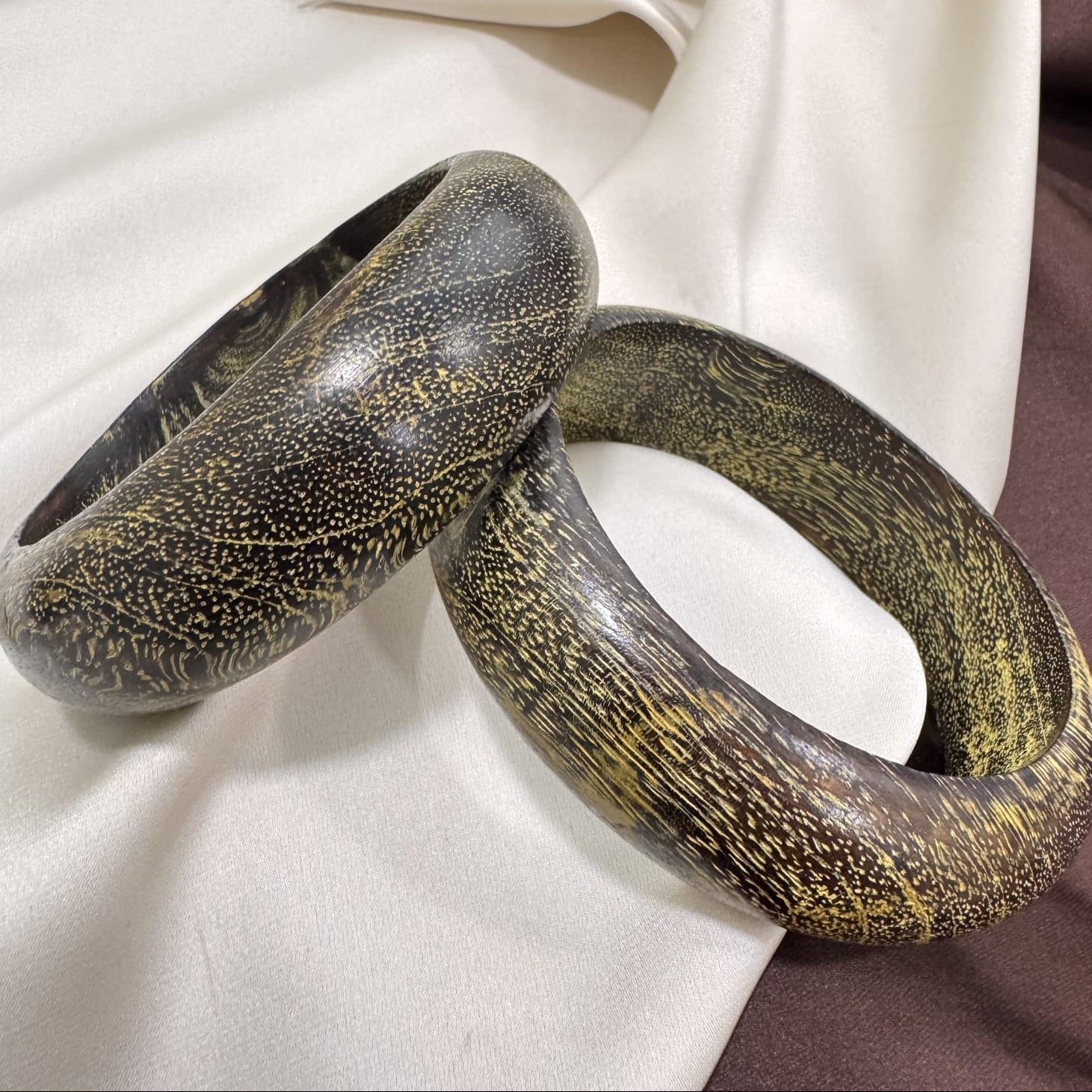 TFC Size 2.6 Pale Yellow Wooden Bangle (set of 2 )