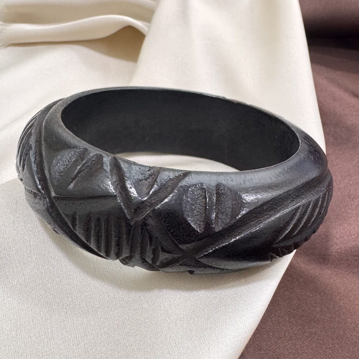 TFC Size 2.6 Black Design Wooden Bangle