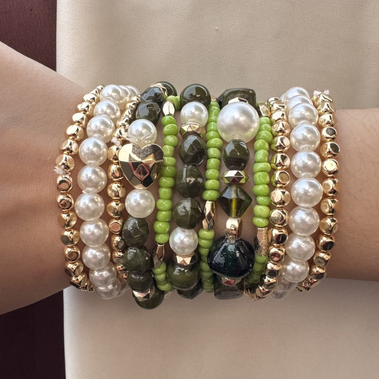 TFC Greenery Gold Plated Bracelet (set of 12)