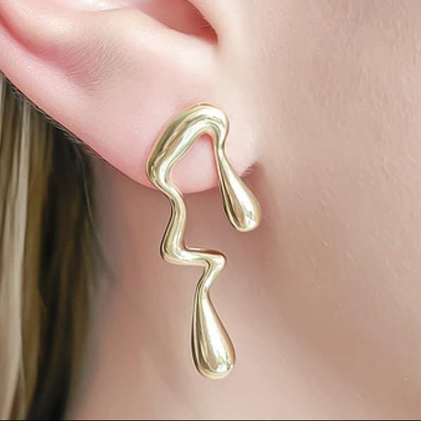 TFC Melting Aurum Gold Plated Stud Earrings