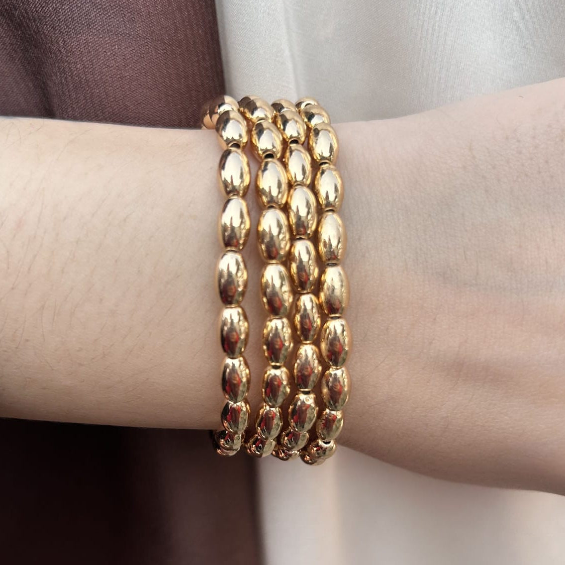 TFC Mini Version Oval Gold Plated Bracelet (set of 2)