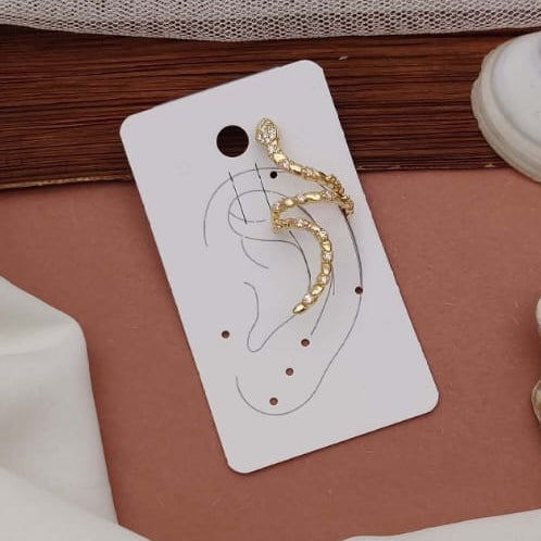 TFC Ear Cuff Stone Snake Gold Plated