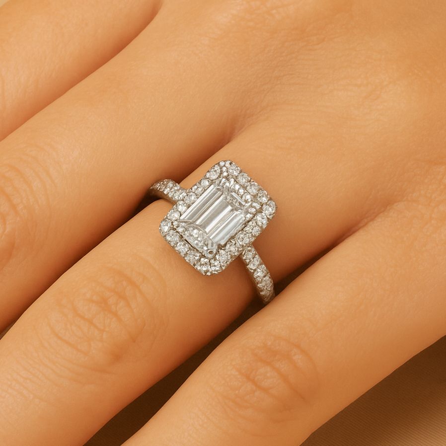 TFC White Stone Silver Plated Ring