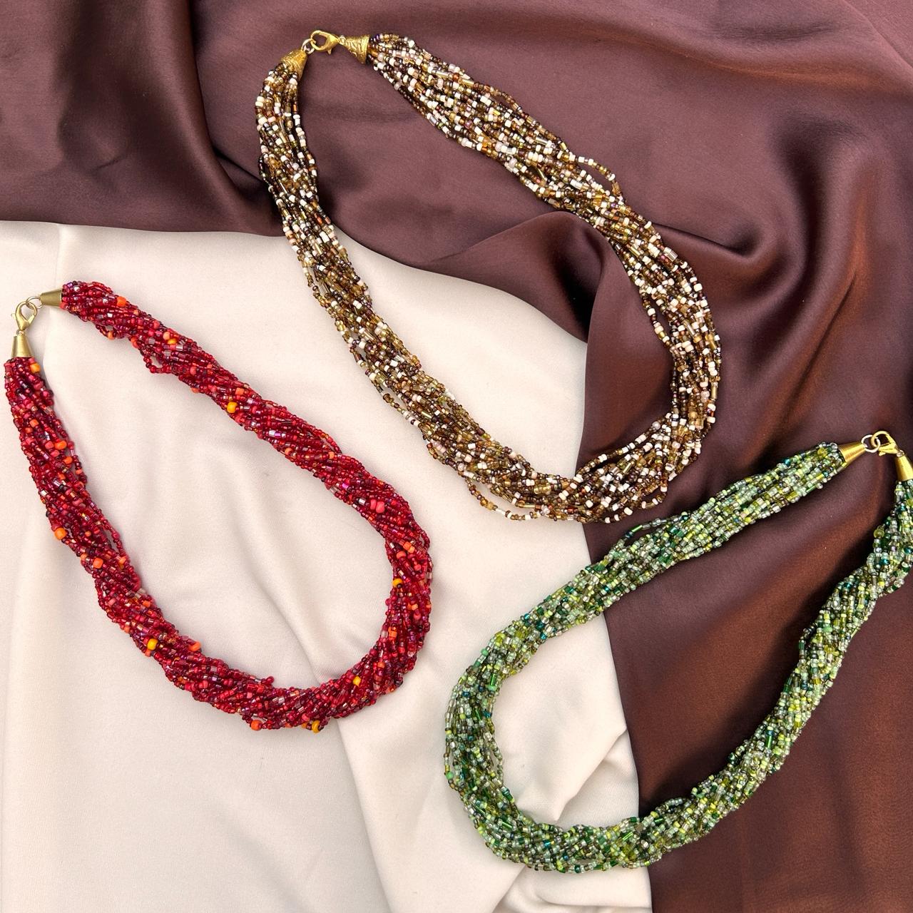 TFC Trio Mesh Beaded Necklace (set of 3)