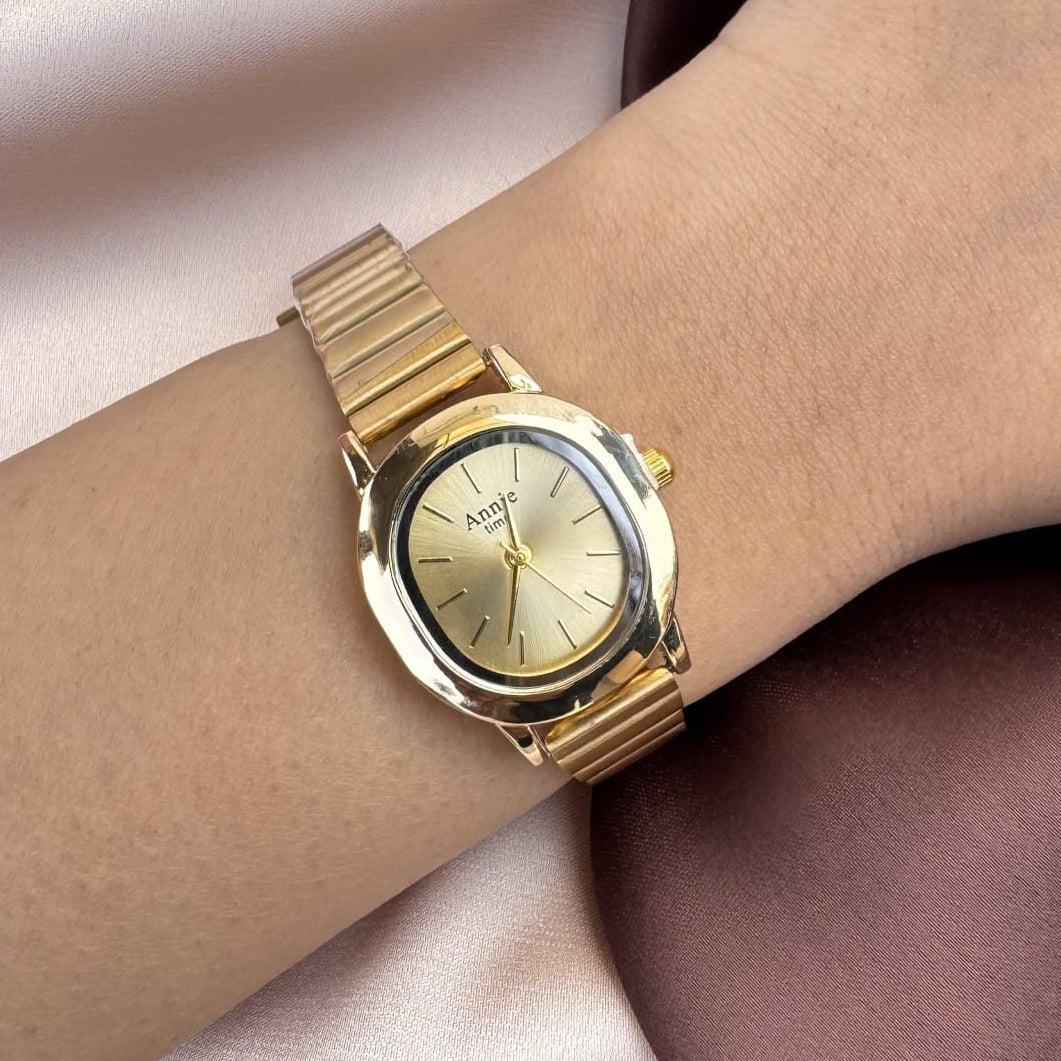 TFC Oval Design Gold Plated Watch