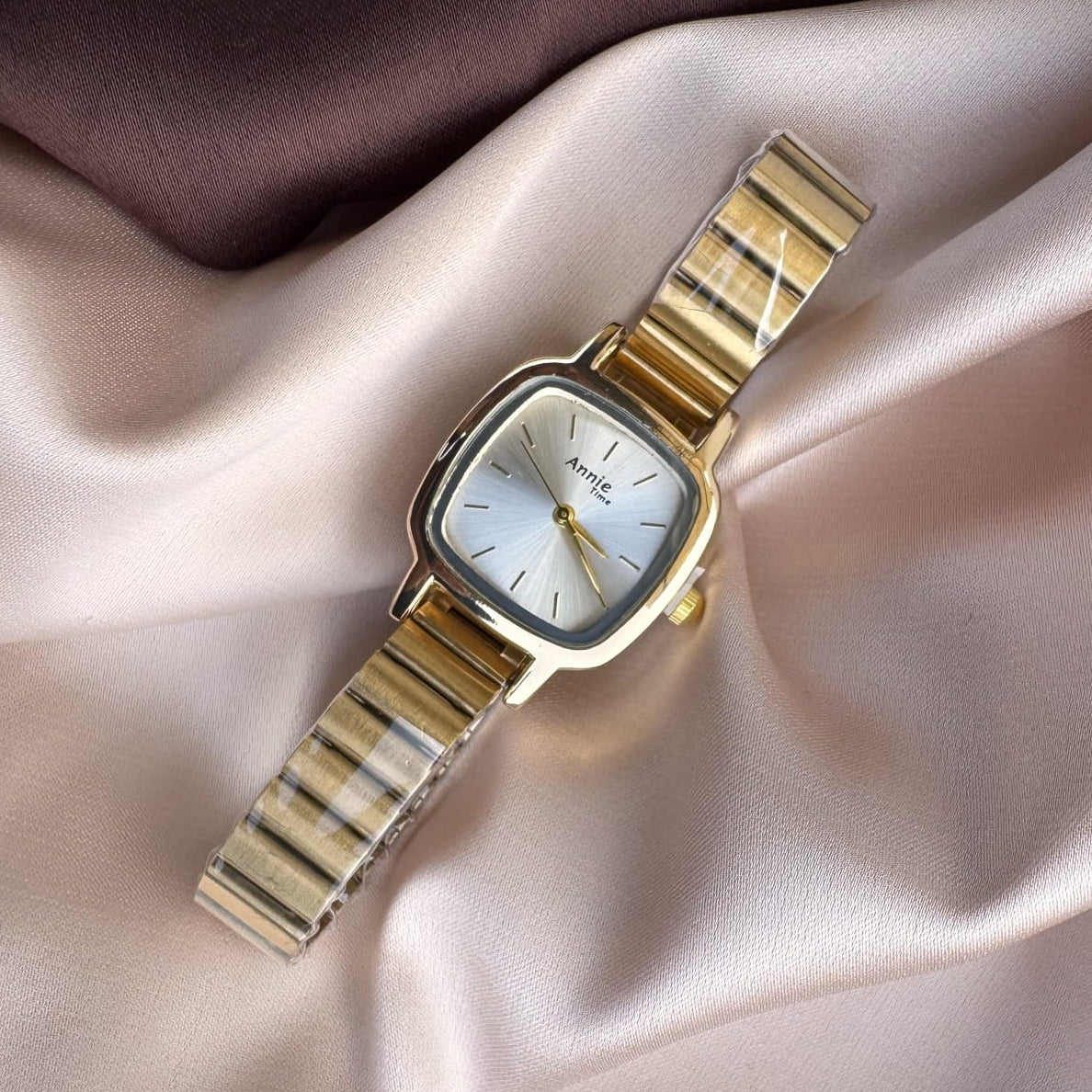 TFC Soft White Square Gold Plated Watch